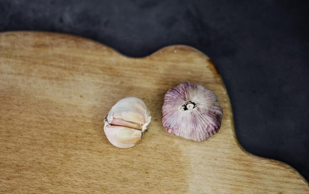 Garlic bulb on vintage background