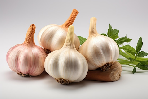 Garlic isolated in the white background cooking spices generative IA