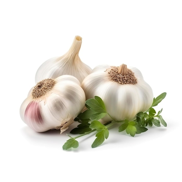 Garlic isolated on white background generate ai