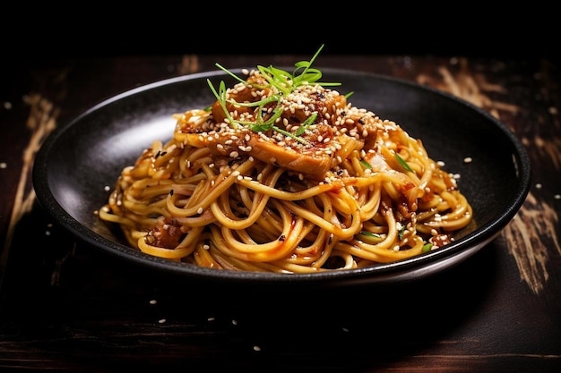 Garlic Noodles with Sesame Seeds