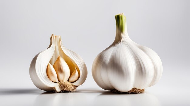 Garlic on White background