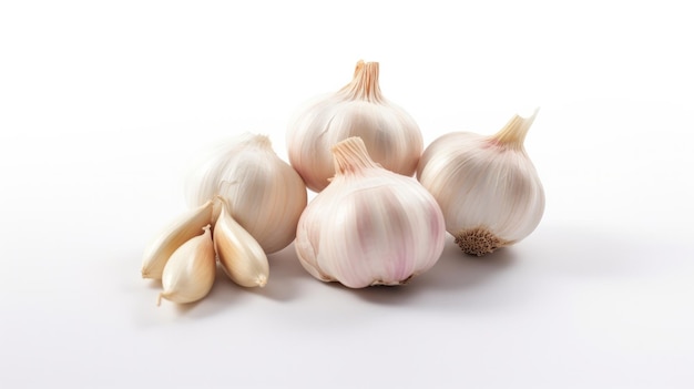 Garlic on a white background