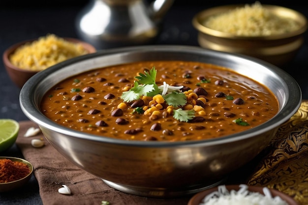 Garnished Dal Makhani in Modern Setting