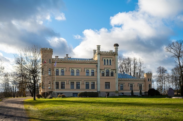 Garsene castle or manor built in 1856 in NeoGothic style Garsene Latvia