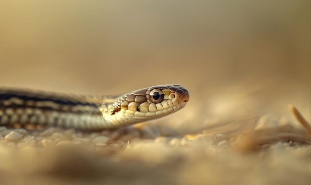 Photo garter snake on neutral background