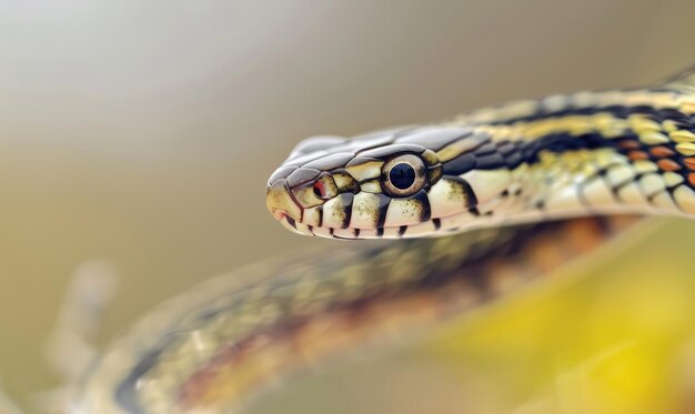 Photo garter snake on neutral background