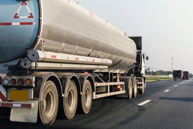 Gas or oil Truck on highway road container,import,export logistic transport 