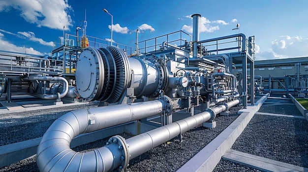 Gas Power Station Gas turbines and pipelines supplying natural gas for electricity production