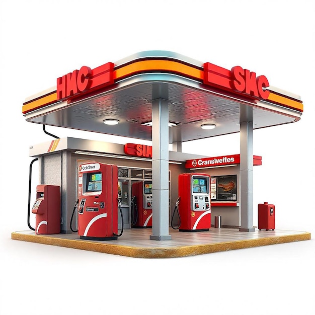 Gas station 3d model