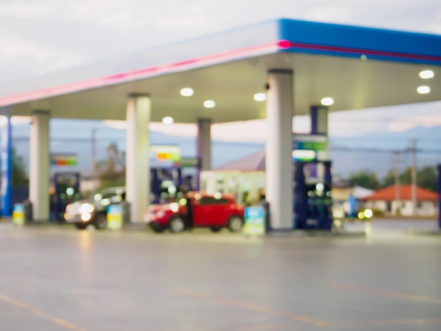 Gas station blur for background