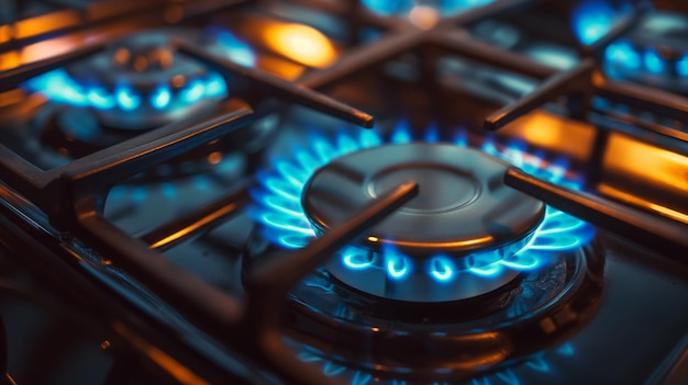 gas stove cleaning concept closeup