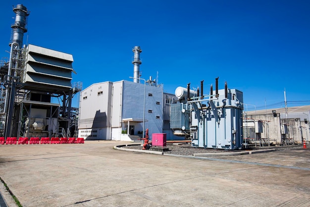 Gas turbine electrical power plant during Electric current distribution substation