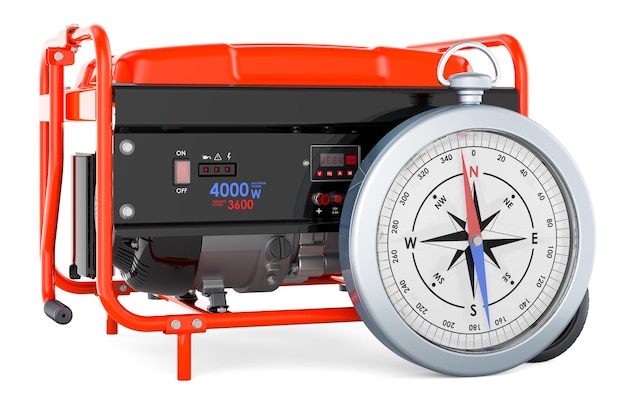 Gasoline generator with compass 3D rendering