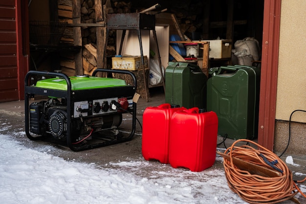 Gasoline portable generator with canisters Mobile backup standby generator