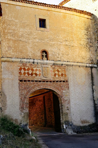 Gate of the medieval town of pedraza in segovia