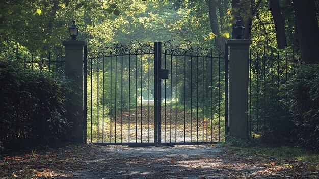 Photo a gate that has the word quot on it