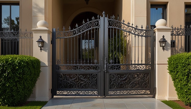 Photo a gate that has the word welcome on it