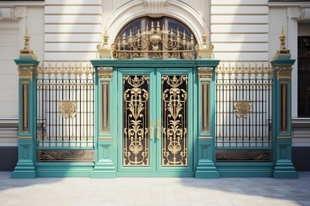 Gates and facades of modern business buildings