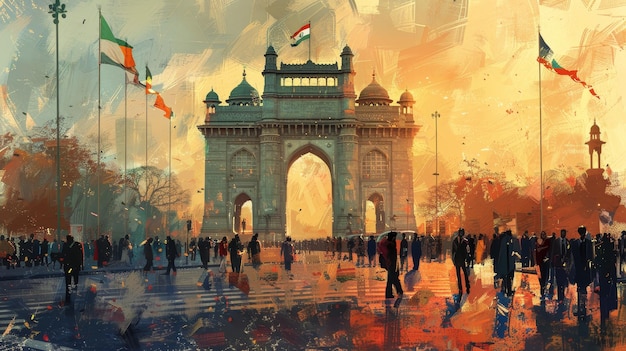 Gateway of India Mumbai A Cityscape in Watercolor