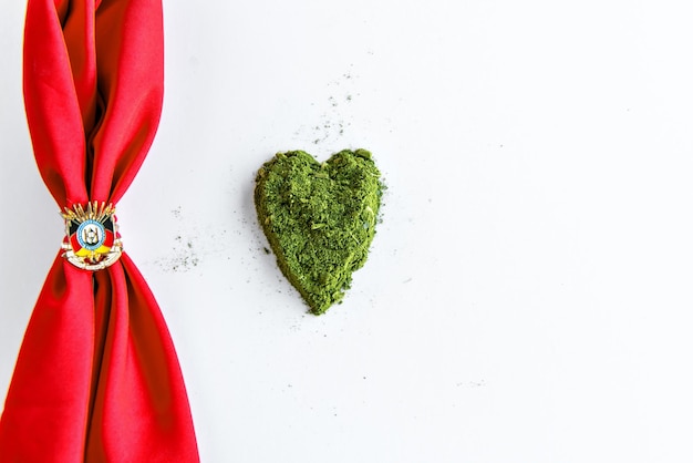 Gaucho red handkerchief and yerba mate heart gaucho day on white background