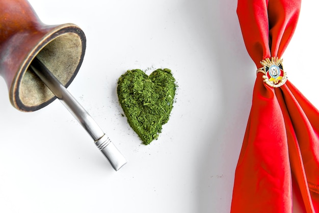 Gaucho red handkerchief and yerba mate heart gaucho day