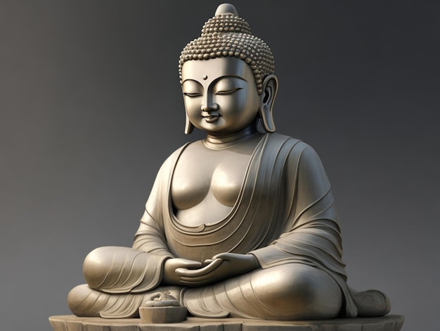 Gautam Buddha portrait statue Generative AI