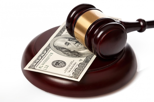 Gavel and banknotes