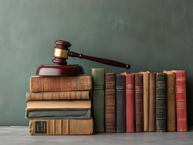 Photo gavel and books