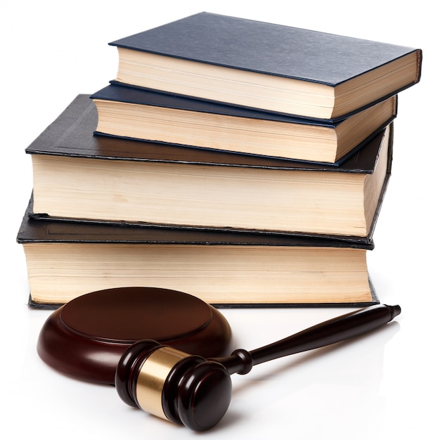 Gavel and books