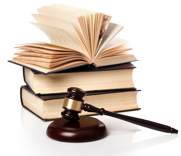 Gavel and books