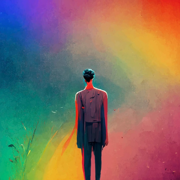 Gay pride beautiful animated illustration pride march