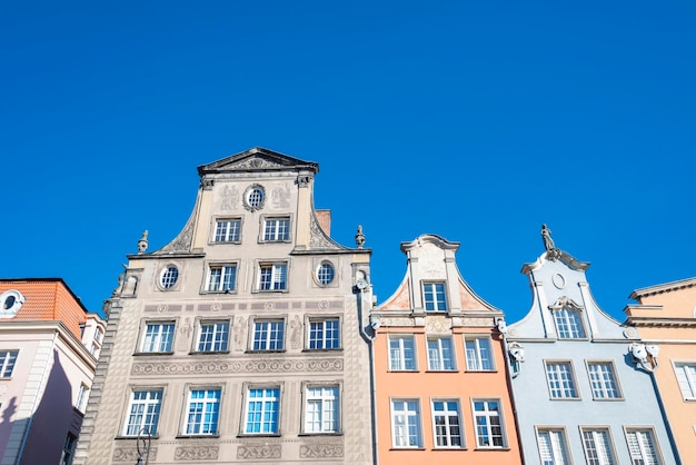 Gdansk Poland beautiful colorful houses on the old town