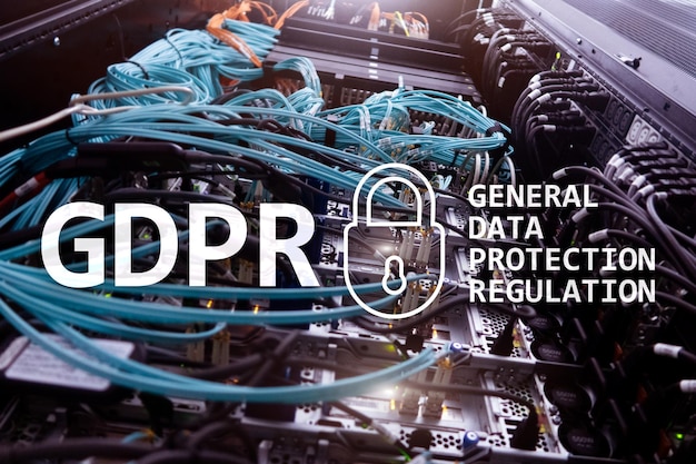 GDPR General data protection regulation compliance Server room background