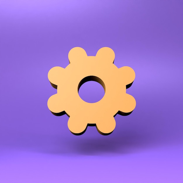 Gear icon 3d render illustration