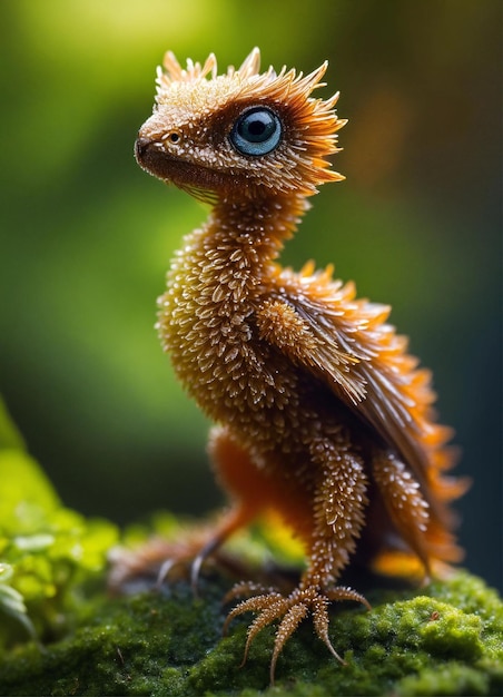 a gecko with a blue eye and brown spots on its head