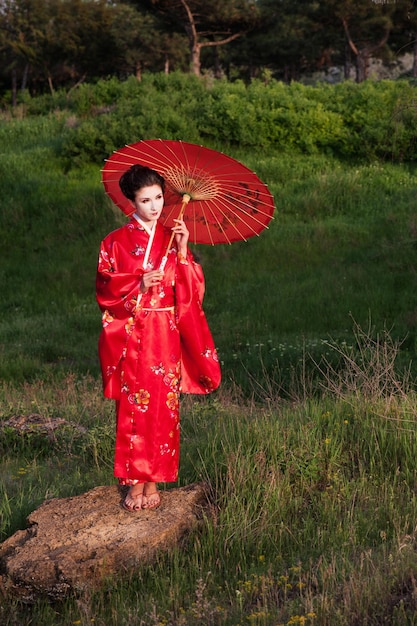 Geisha in the green hills