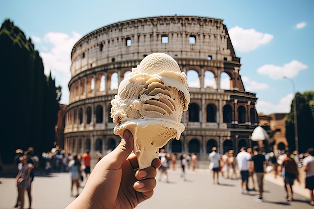 Gelato Happiness by the Colosseum