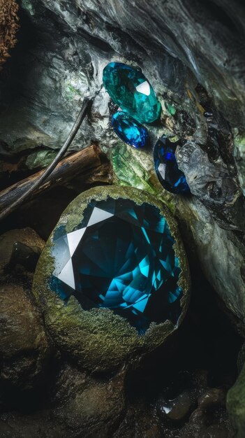 Photo gem stone in the cave