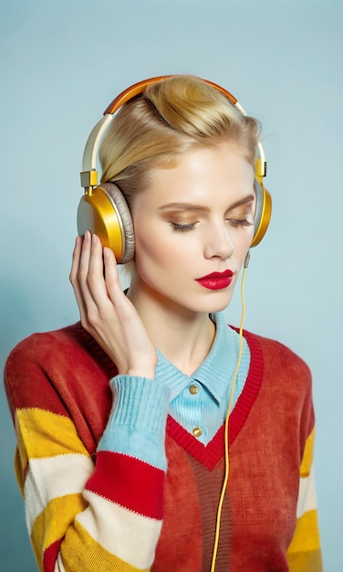 Gen model listen to music with headset