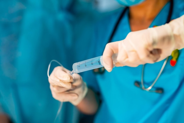 General anesthesia Surgeons operating on patient in an operating theatre