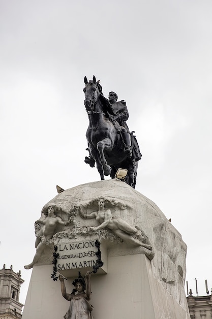 General Jose de San Martin Equestrian Statue in Lima, Peru