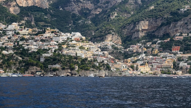 General view of Positano Town in Naples Italy