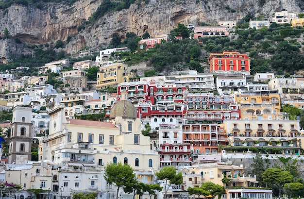 General view of Positano Town in Naples Italy