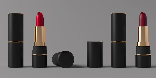 Generate a blank lipstick tube mockup with customizable colors and finishes