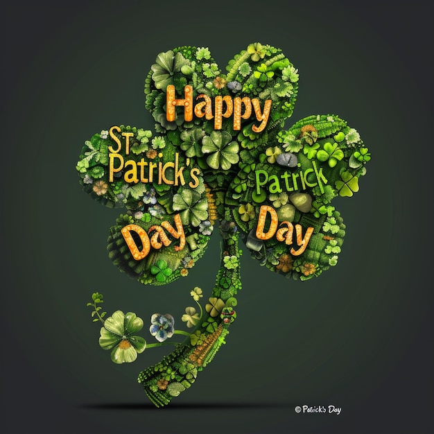 Photo generate wordart for happy st patricks day showcasing a playful and funny theme no other objects just words stylize 250 job id 60d3295aa91f42d78429314f5e660a1b