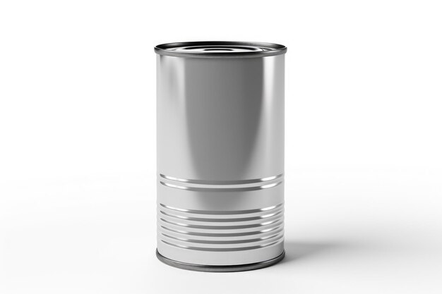 generated illustration of empty tin can isolated on white background