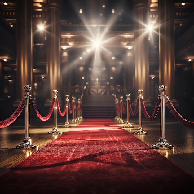 generated illustration of red carpet luxury on gala premier