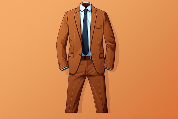 generated illustration set of mens suits on a color background