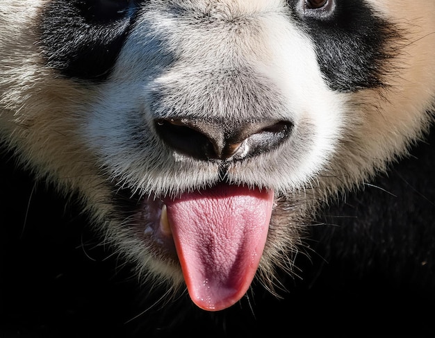 Photo generated image closeup of pandas tongue a surprisingly textured treat