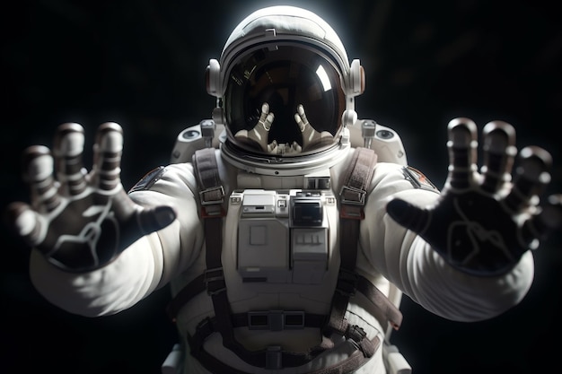 Generative ai astronaut floating zero gravity in outer space